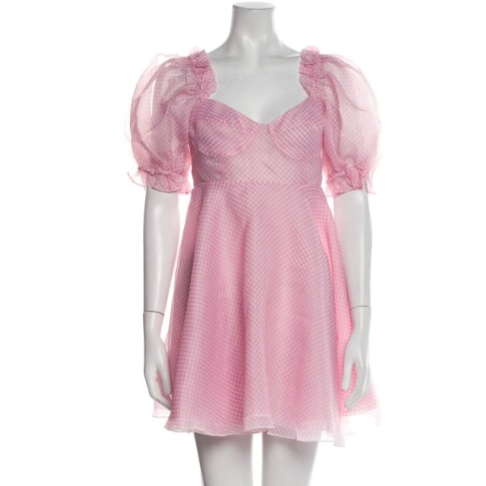 Selkie The Parliament Dress - Ice Cream Pink Gingham, Large